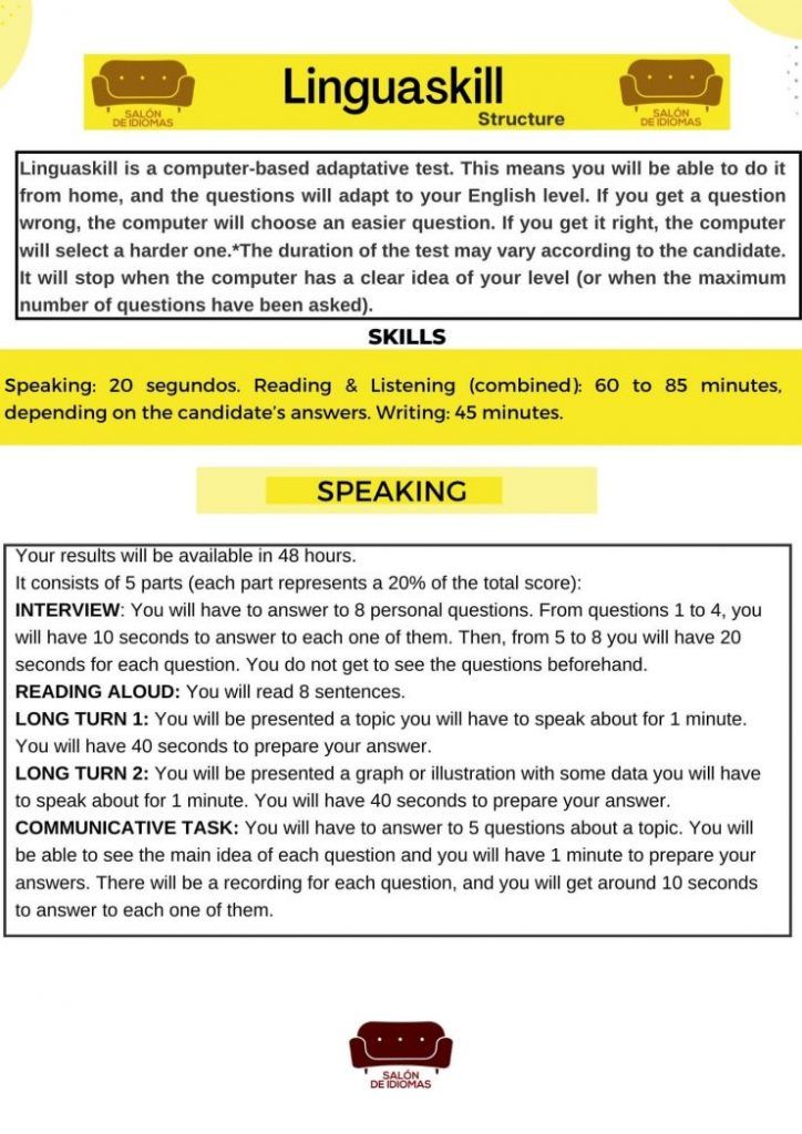 Estructura examen Linguaskill 