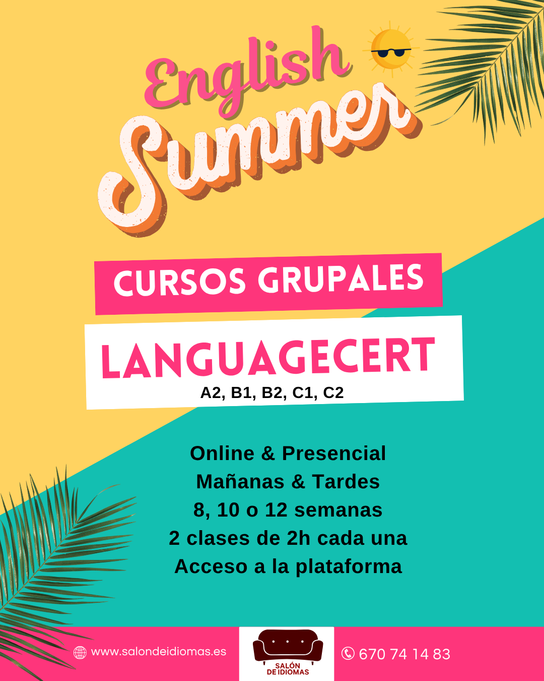 Banner preparación de examen oficial de inglés en verano