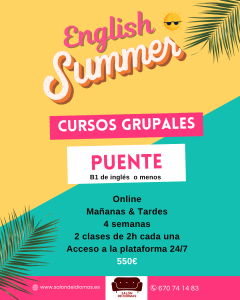 Banner curso puente de inglés en verano