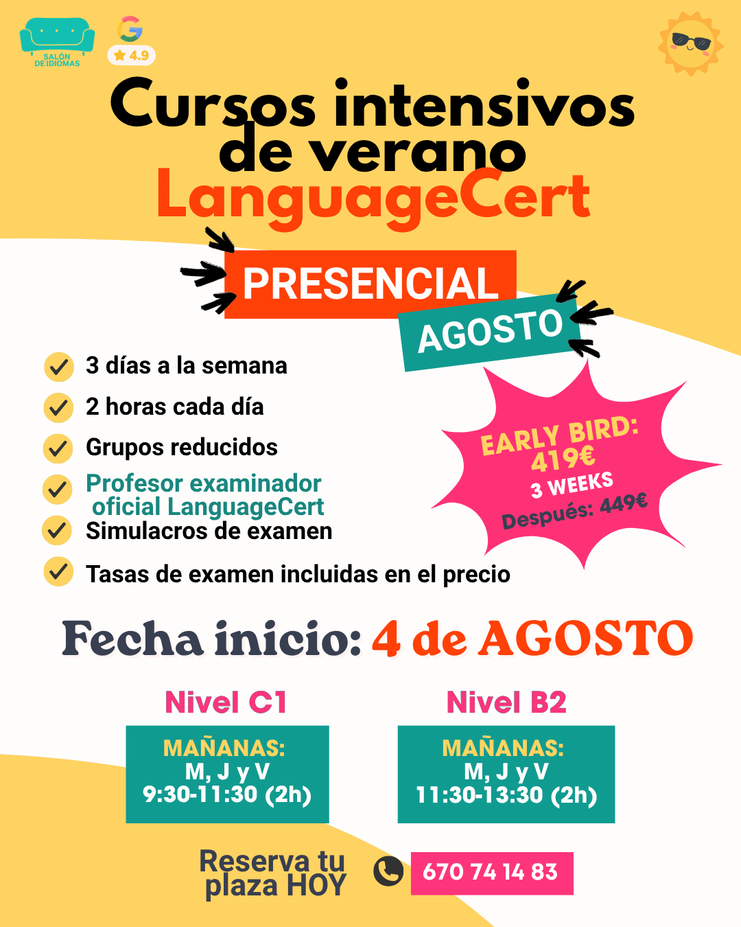 Descuentos cursos ingles banner presencial
