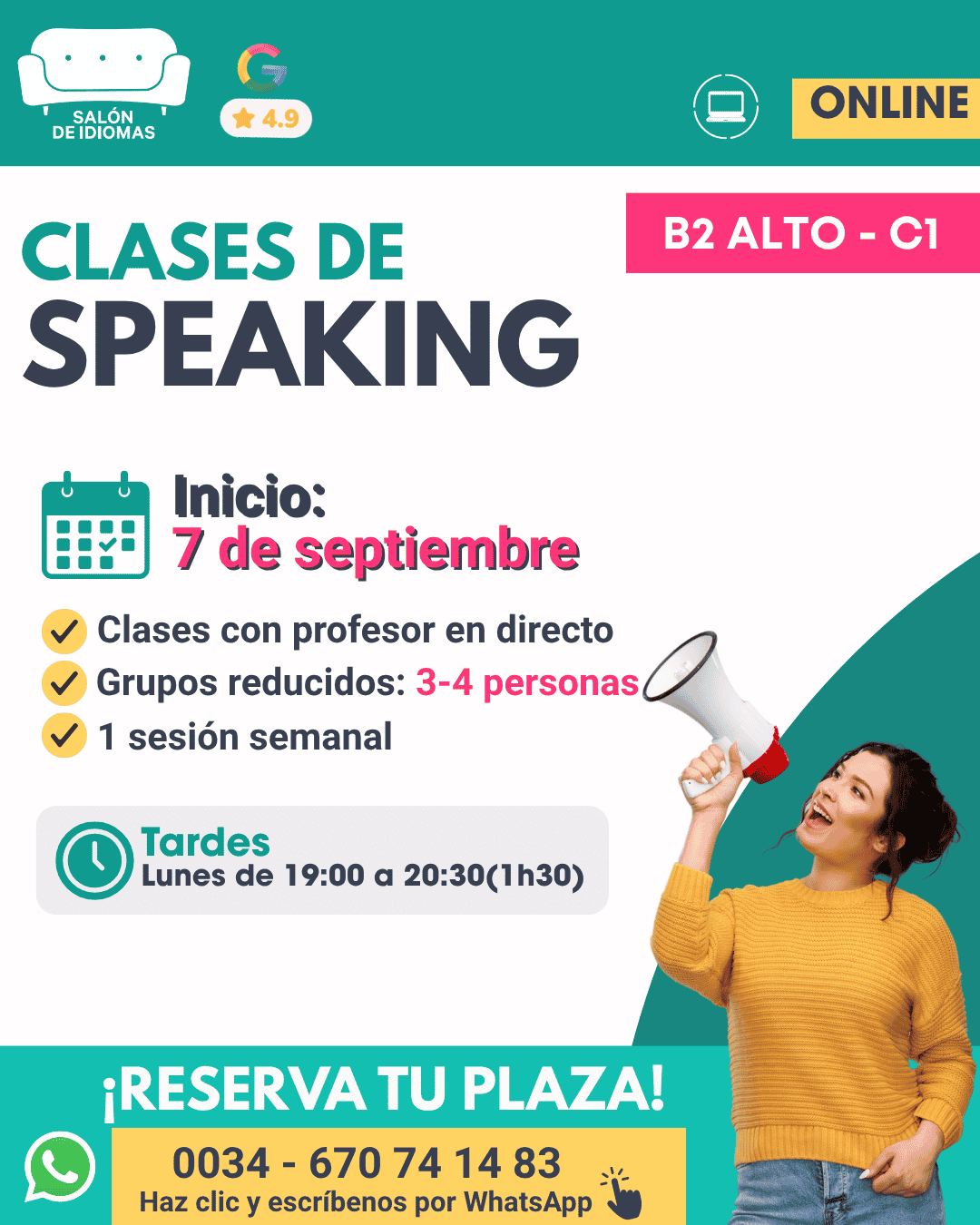 Clases de Speaking B2 alto a C1