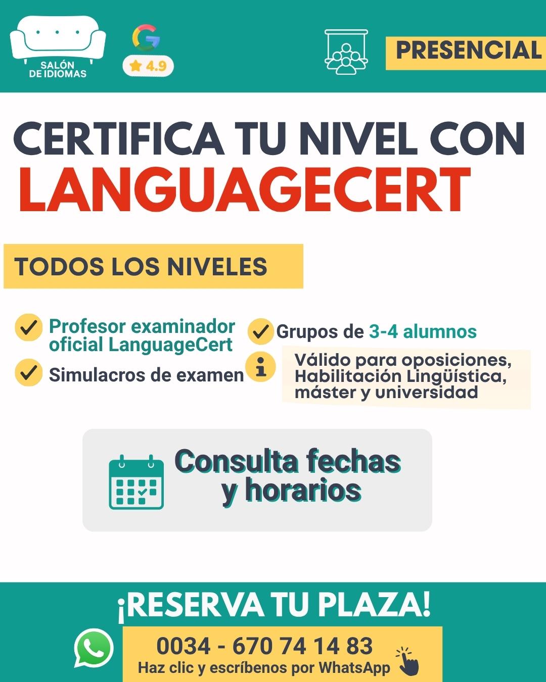Curso LanguageCert para Erasmus