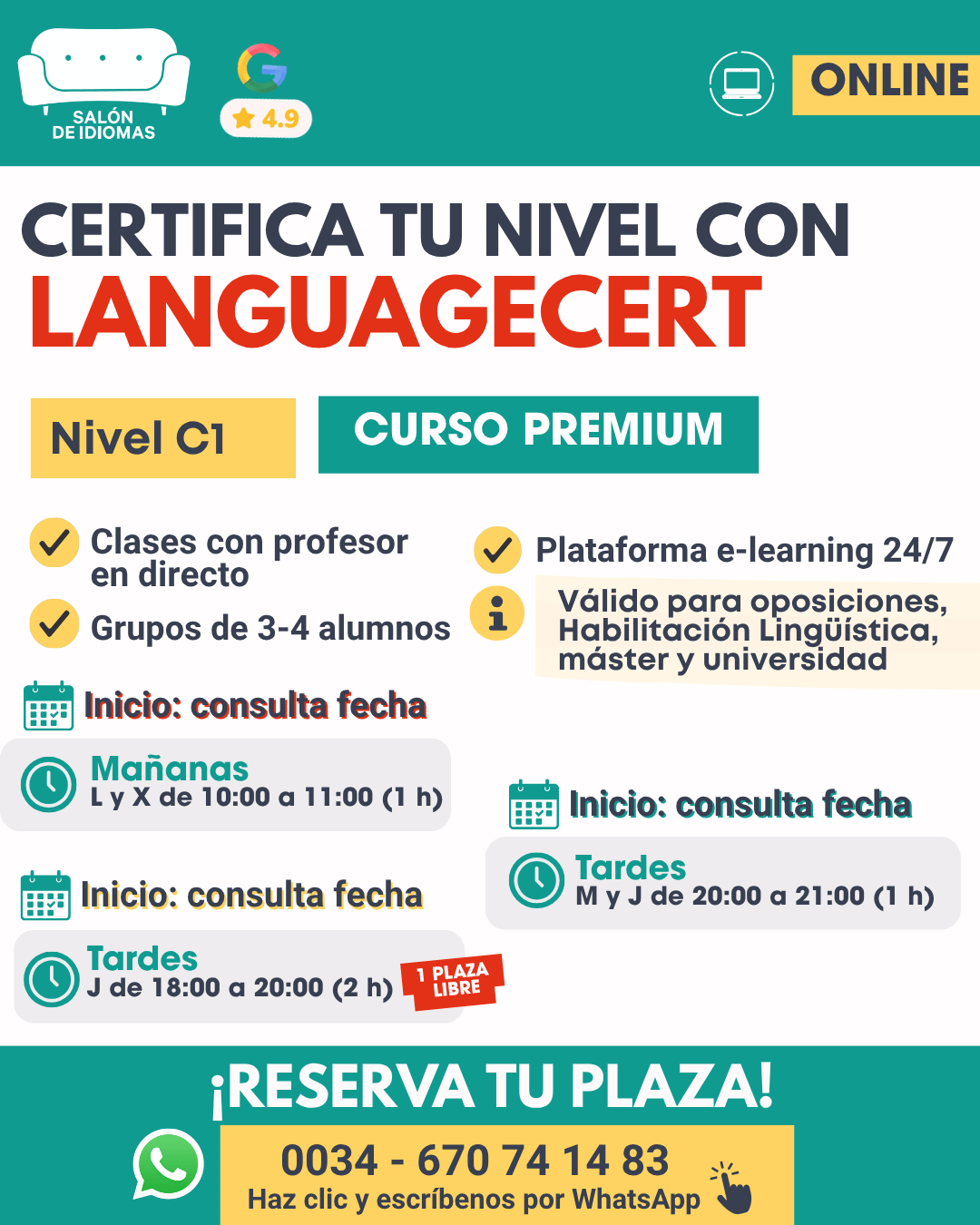 Curso LanguageCert C1 online