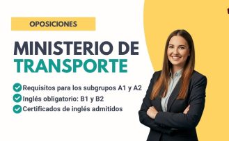 Oposiciones Ministerio de Transportes: requisitos de inglés B1 y B2 y certificados admitidos. Portada artículo blog.