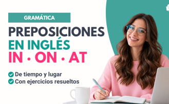 Preposiciones en inglés in, on, at. Explicación y ejercicios. Portada artículo blog.